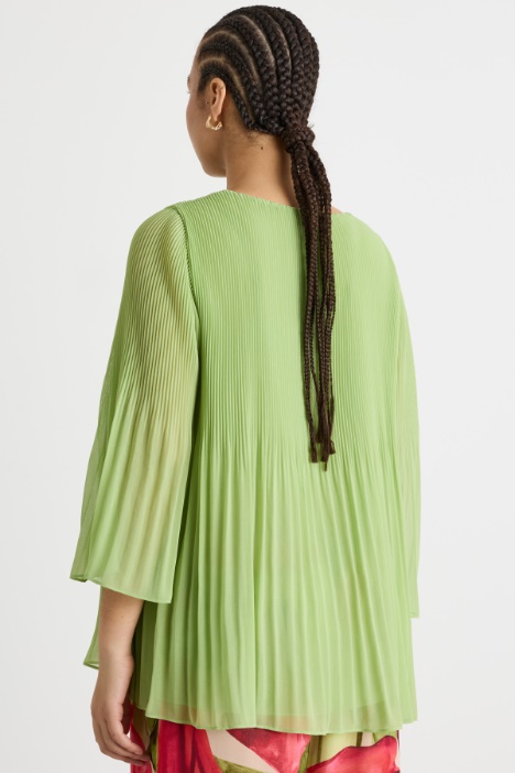 Blusa in georgette plissé