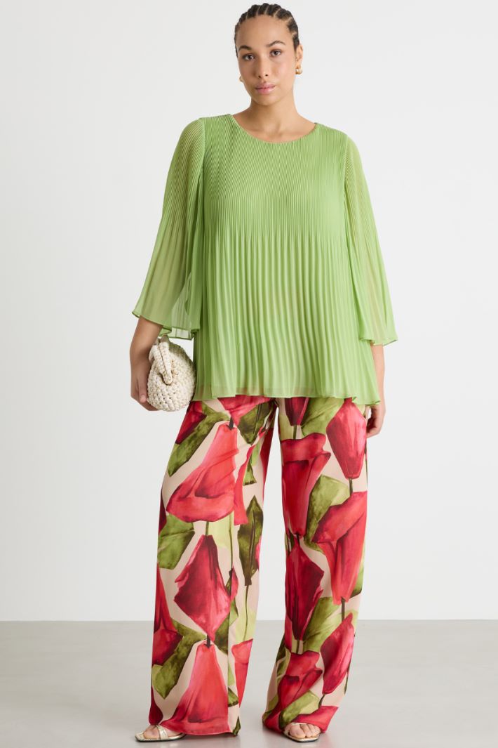 Blusa in georgette plissé Intrend