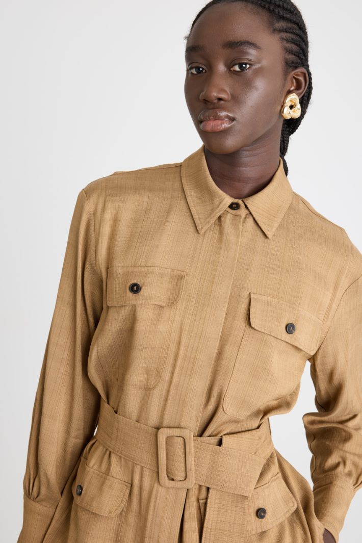 Over shirt con cintura Intrend - 3