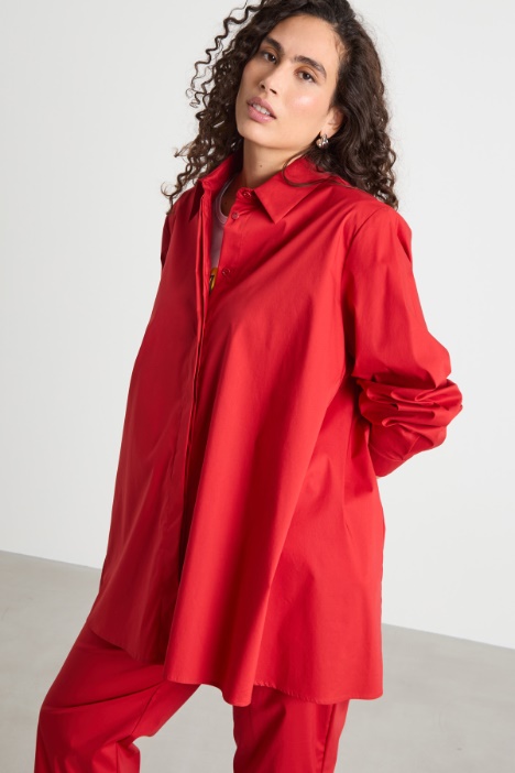 Oversized tunic with concealed buttons Intrend