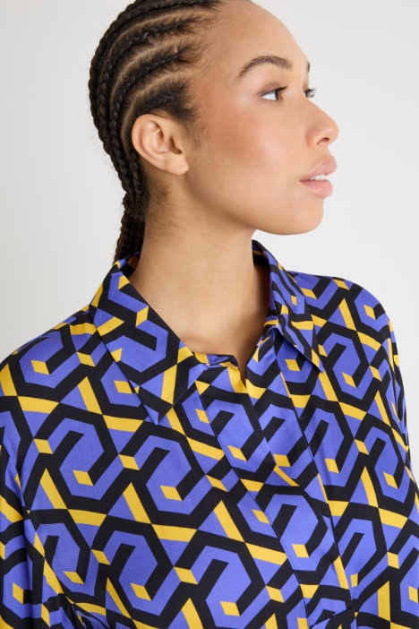 Casacca in raso stampato