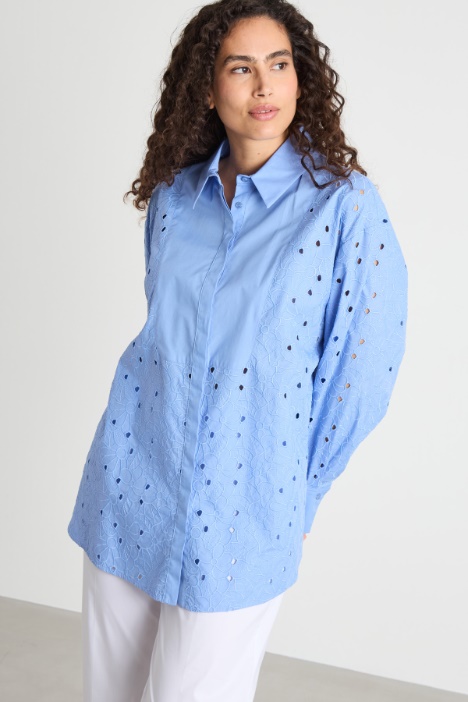 Embroidered poplin tunic Intrend