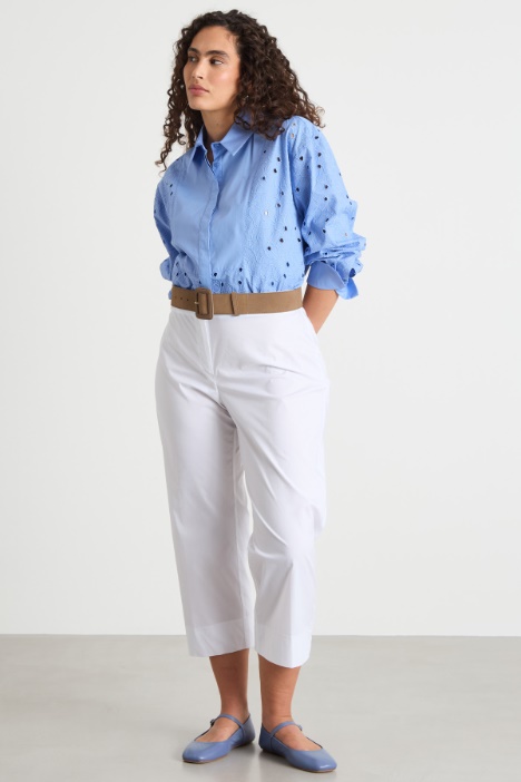 Embroidered poplin tunic Intrend