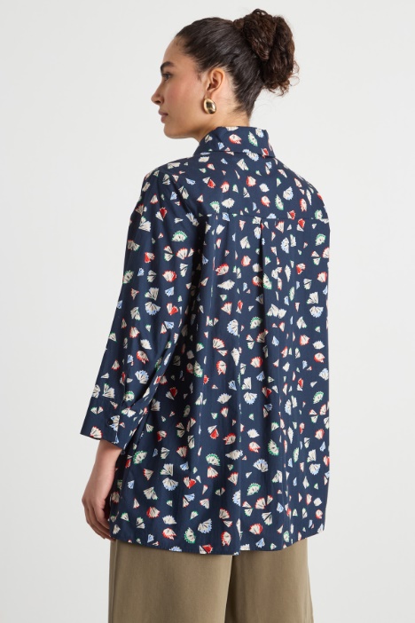 Casacca ampia in popeline stampato