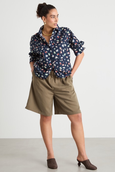 Wide-fit printed poplin tunic Intrend