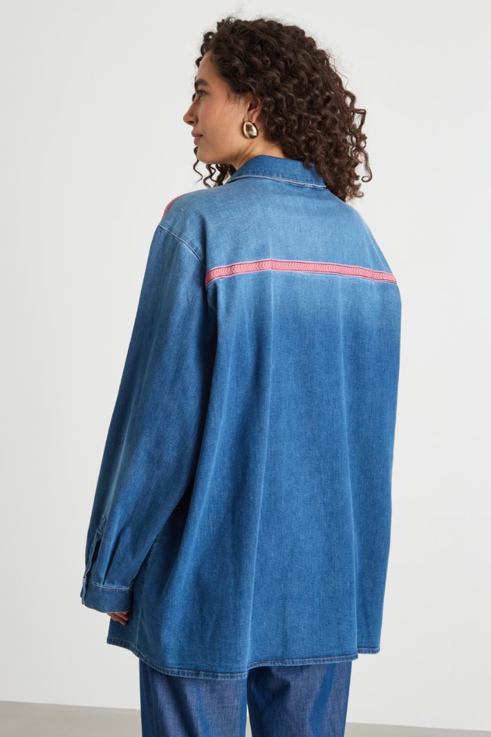 Camicia con passamaneria colorata Intrend - 4