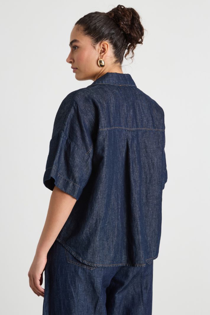 Boxy patch-pocket overshirt Intrend - 4
