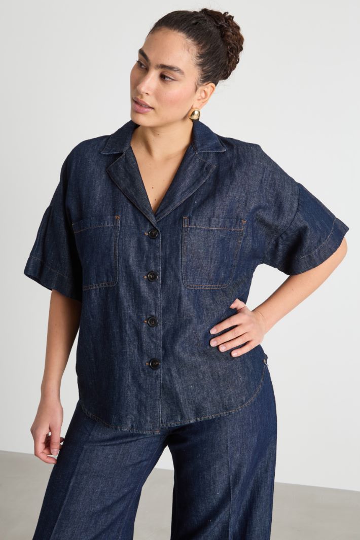 Boxy patch-pocket overshirt Intrend - 2