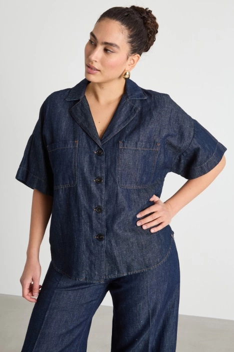 Boxy patch-pocket overshirt - Intrend
