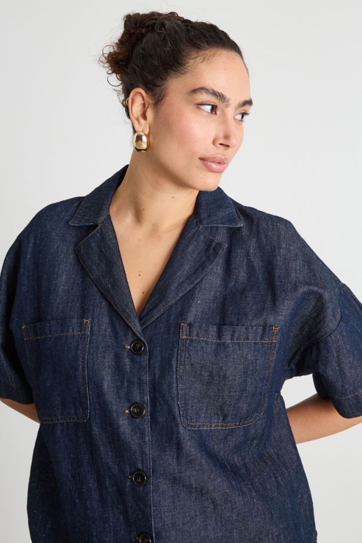 Boxy patch-pocket overshirt Intrend - 3