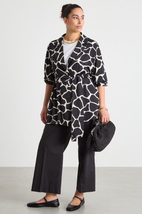 Belted fluid satin tunic Intrend