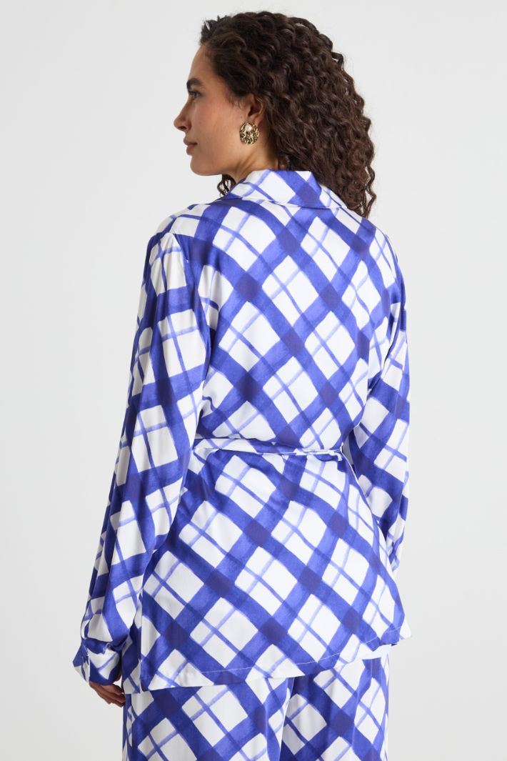 Belted fluid satin tunic Intrend - 4