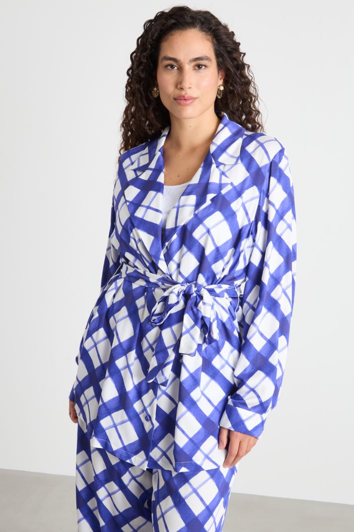 Belted fluid satin tunic Intrend - 2