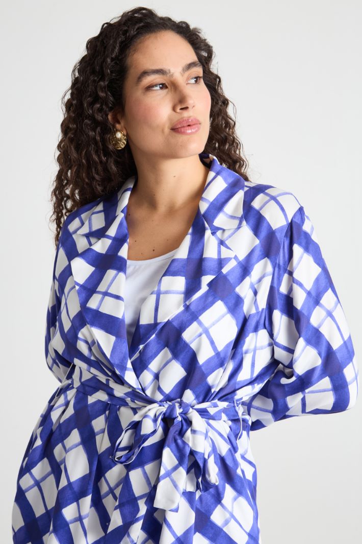 Belted fluid satin tunic Intrend - 3