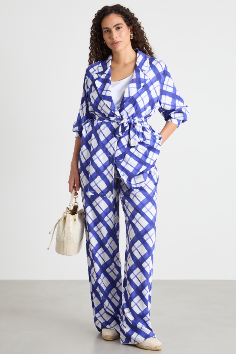 Belted fluid satin tunic Intrend