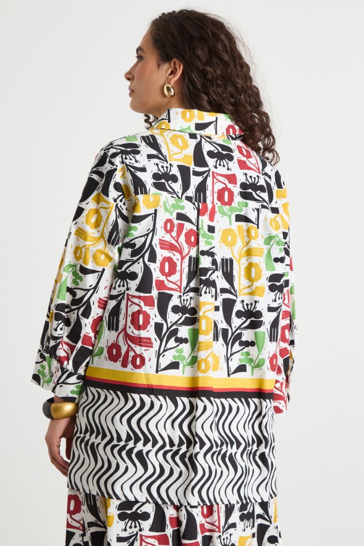 Printed poplin blouse Intrend - 4