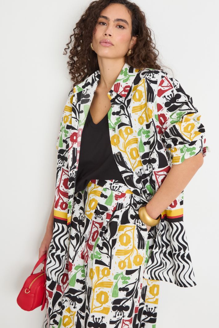 Printed poplin blouse Intrend - 2