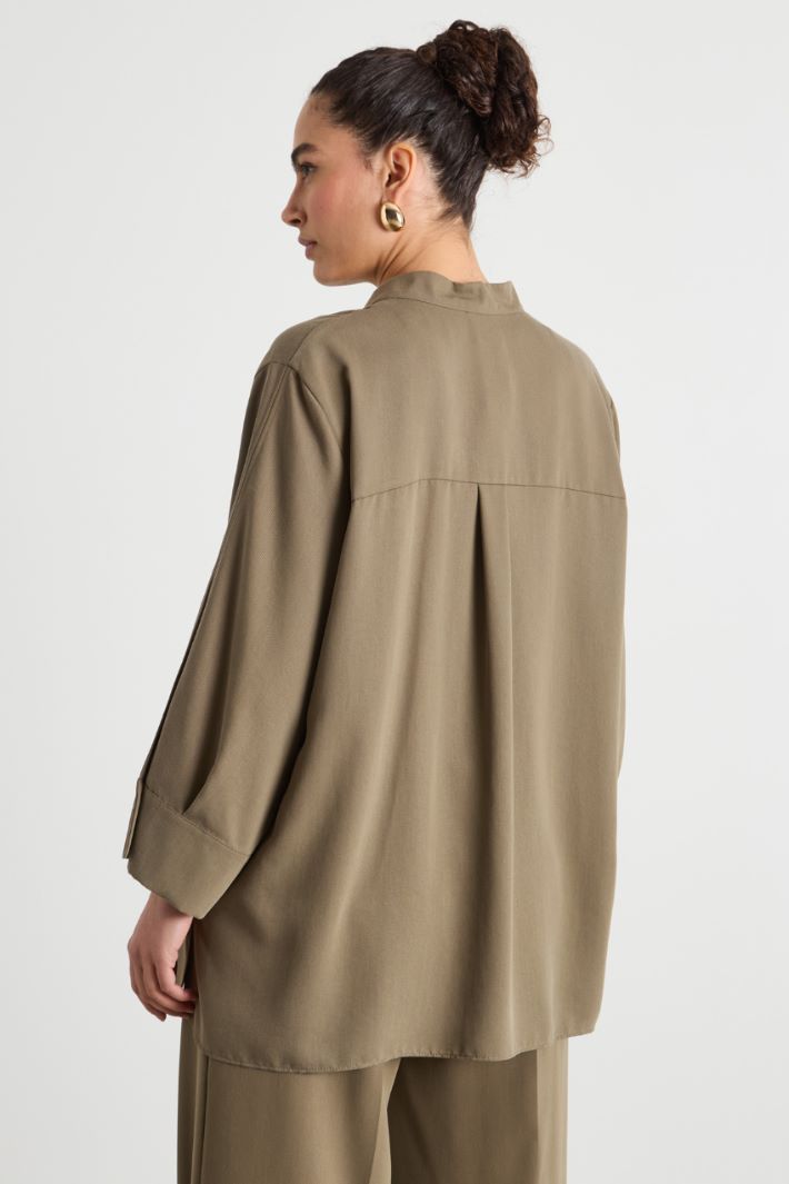 Wide-sleeve twill blouse Intrend - 4