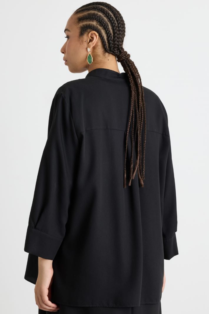 Wide-sleeve twill blouse Intrend - 4