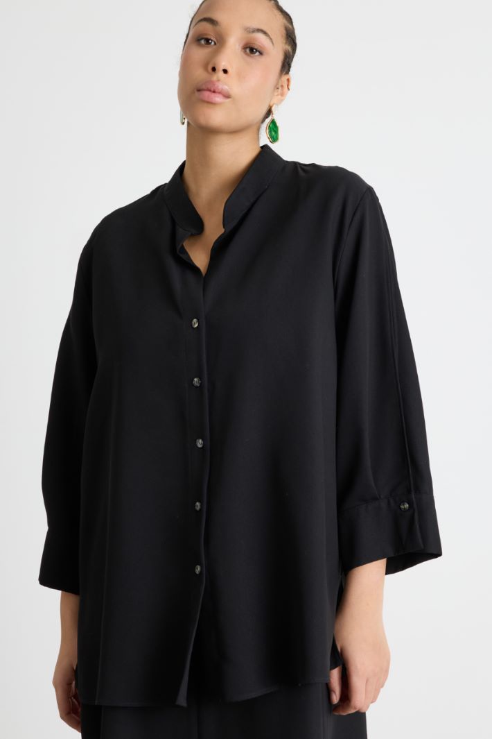 Wide-sleeve twill blouse Intrend - 2