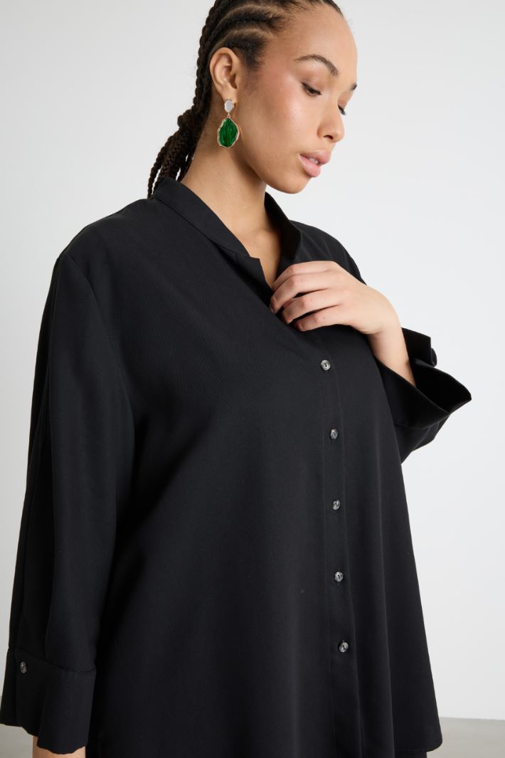 Wide-sleeve twill blouse Intrend - 3