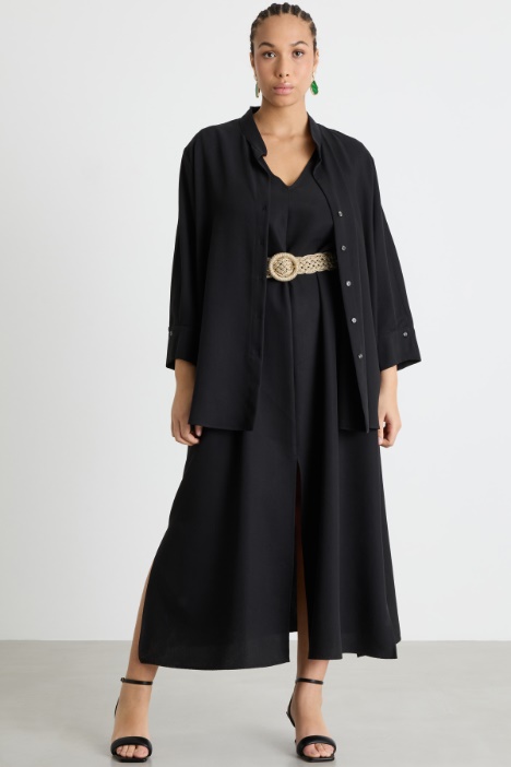 Wide-sleeve twill blouse Intrend
