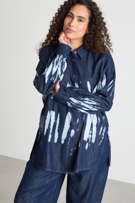 Sobrecamisa de denim tie-dye Intrend