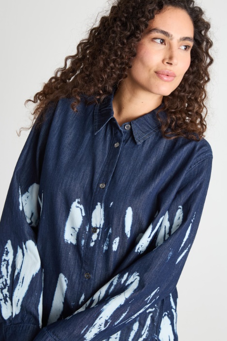 Casacca in jeans tie-dye