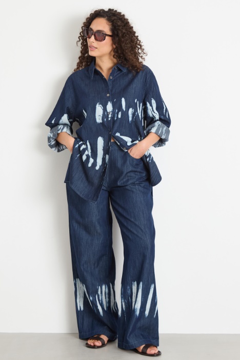 Tie-dye denim tunic Intrend