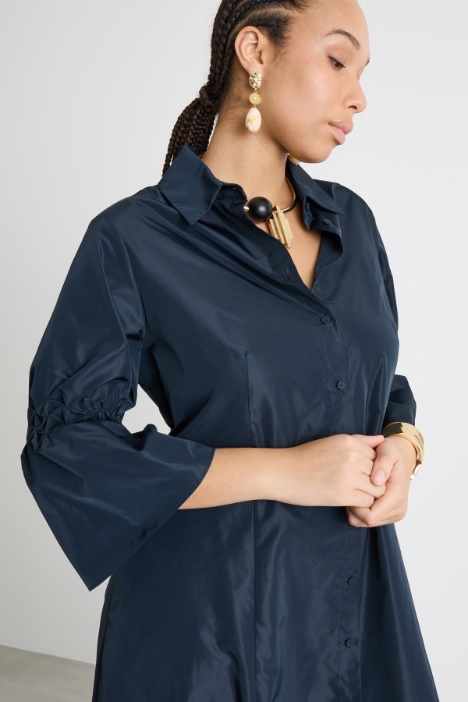 Vestido camisero de tafetán