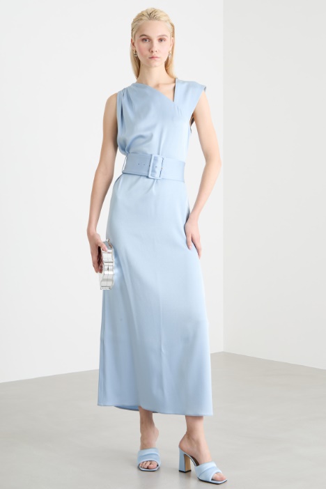 Belted satin dress Intrend
