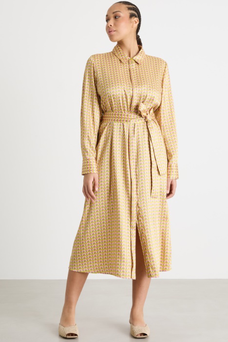 Vestido camisero de twill