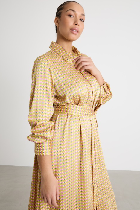 Vestido camisero de twill
