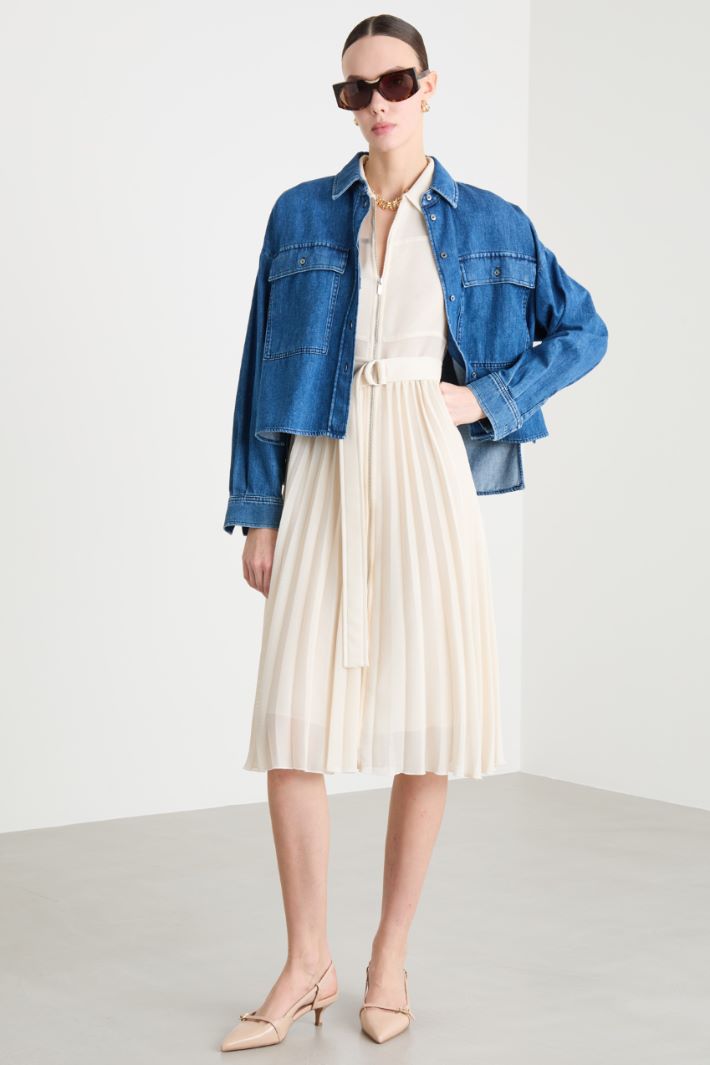 Technical mesh shirt dress Intrend