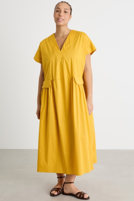 Abito midi in popeline stretch