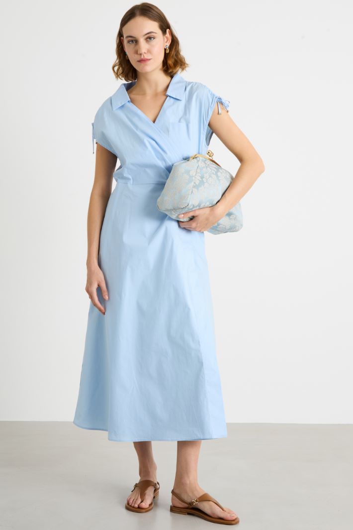 Stretch poplin wrap dress Intrend
