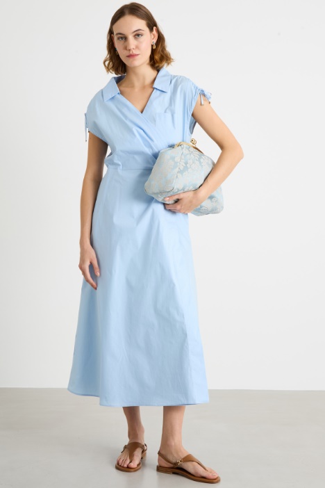 Stretch poplin wrap dress Intrend