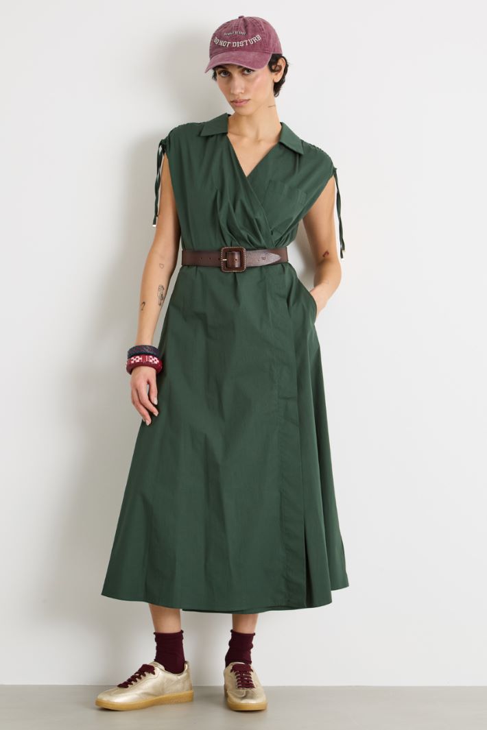Stretch poplin wrap dress Intrend