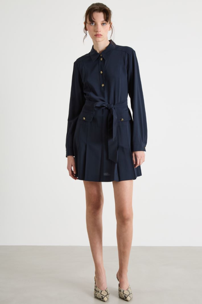 Pointed Collar Dress Intrend