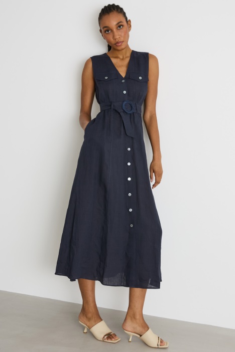Vestido sin mangas con botones