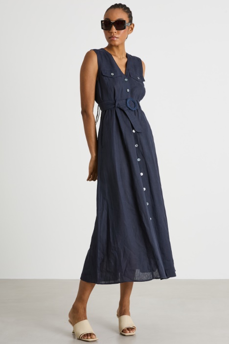 Button-front sleeveless dress Intrend