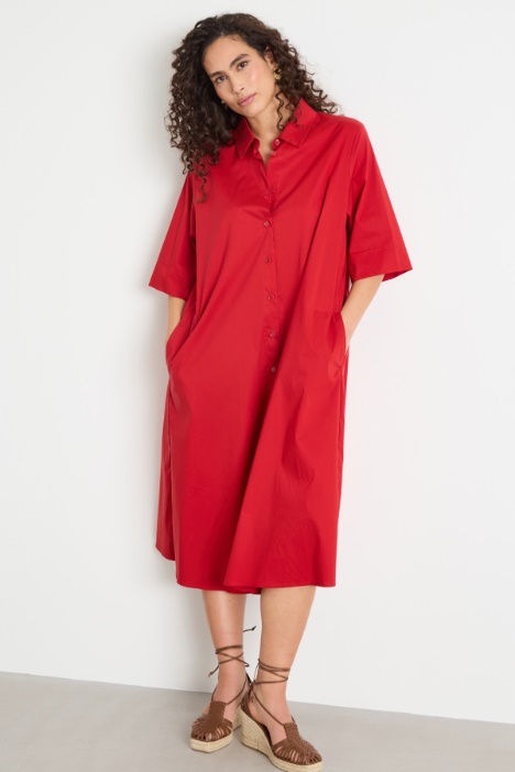 Abito chemisier con pieghe