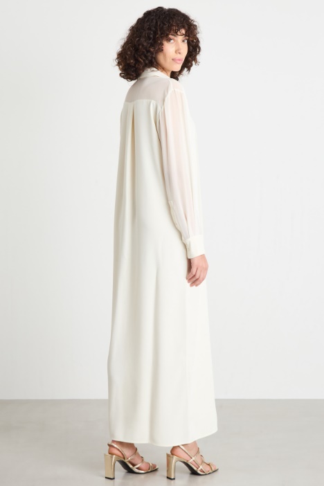 Abito chemisier con pieghe sul davanti