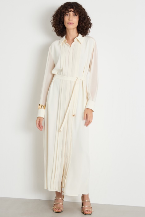 Abito chemisier con pieghe sul davanti