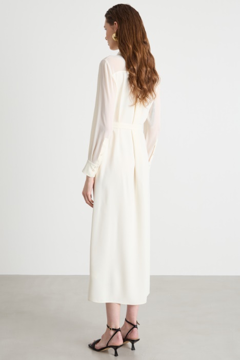 Abito chemisier con pieghe sul davanti