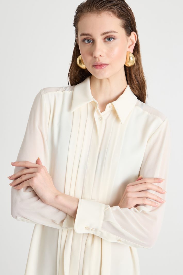Pleated-front shirt dress Intrend - 3