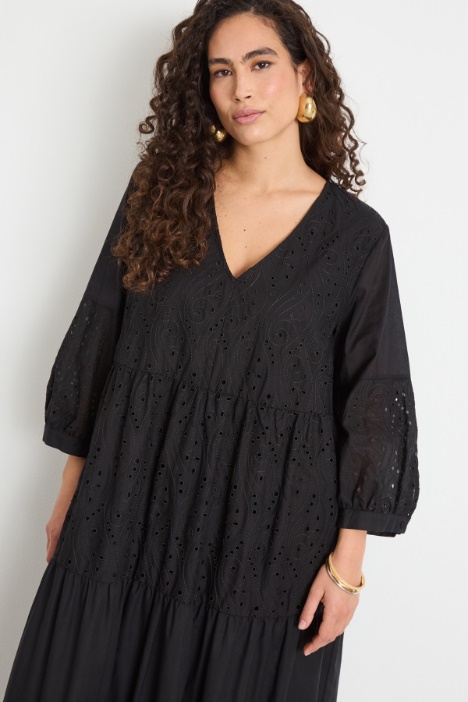 Maxi abito in sangallo