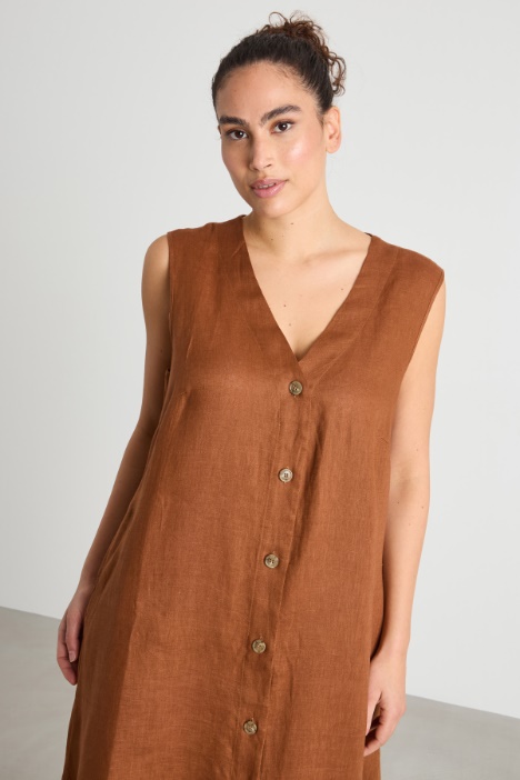 Vestido largo con escote en V