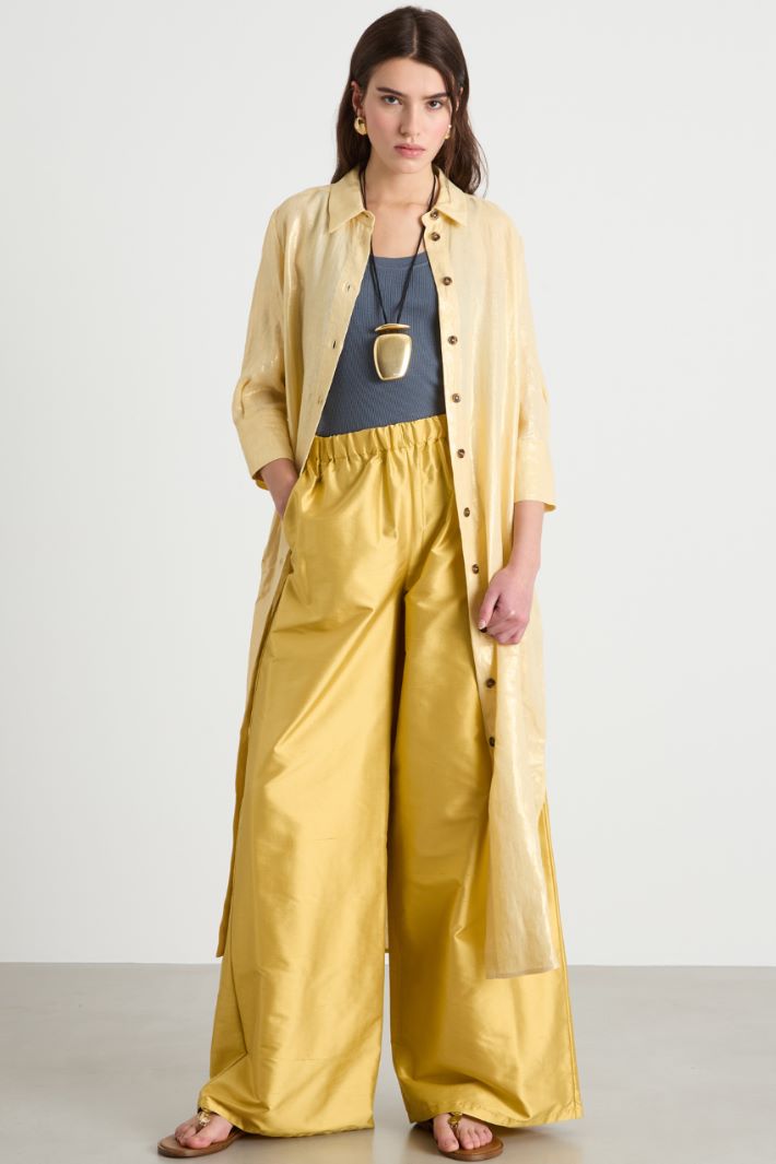 Foiled linen shirt dress Intrend