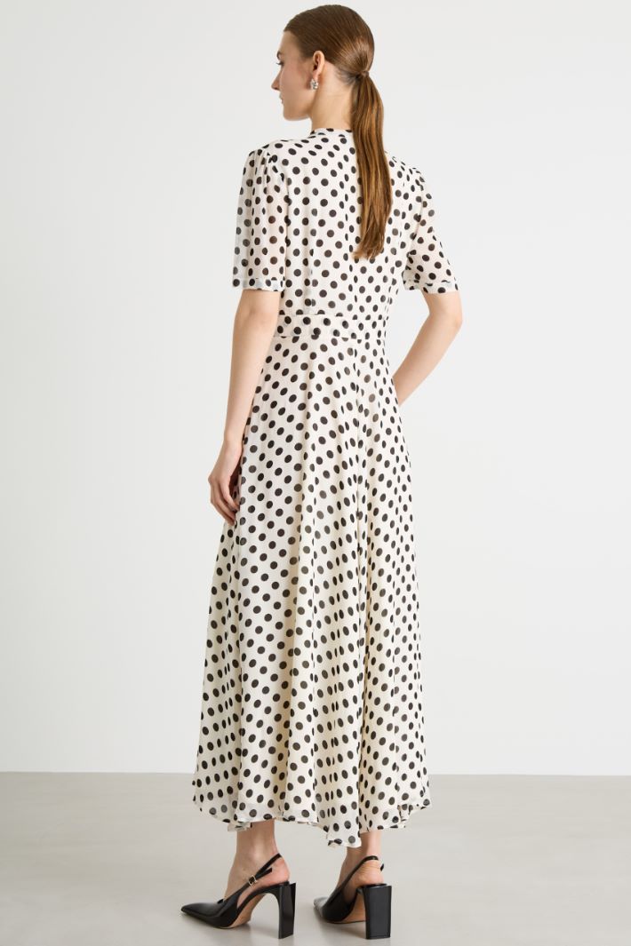 Tie-Neck Georgette Dress Intrend - 4